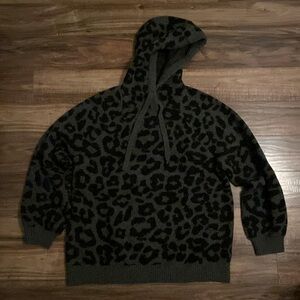 Leopard Print Hoodie Sweater
